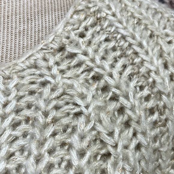 Anthropologie Knitted & Knotted Sweater Women's S Small Cream Gold Knit Pullover - Picture 9 of 13